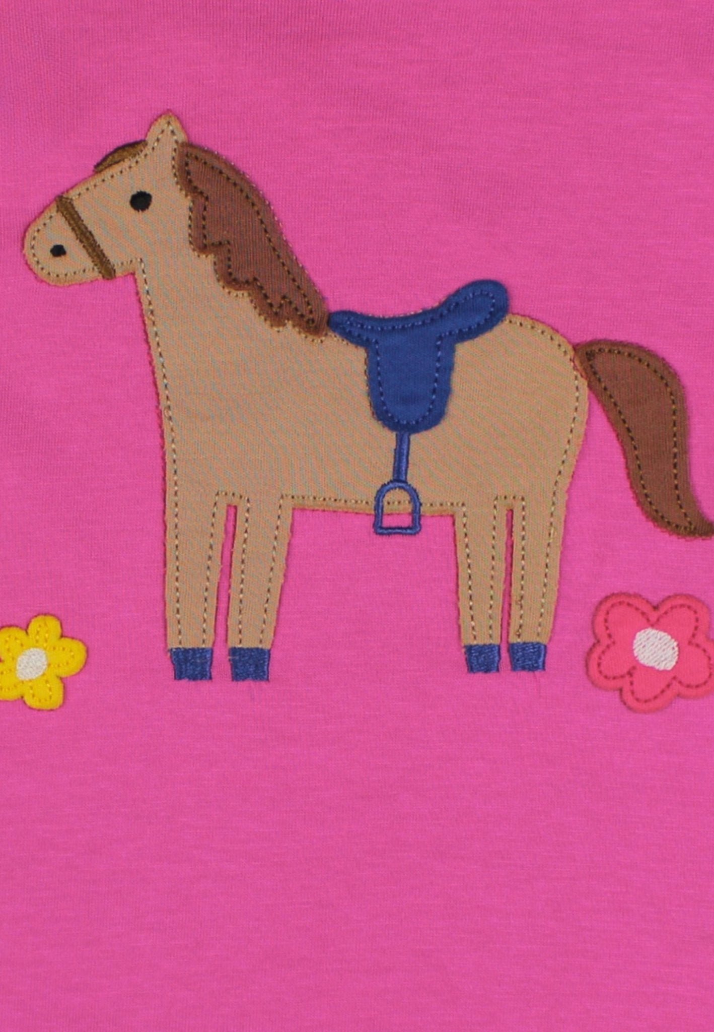 Organic Hillside Pony Applique Short Sleeved T-Shirt - Toby Tiger