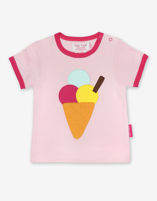 Organic Ice Cream Applique T-Shirt - Toby Tiger UK Retail