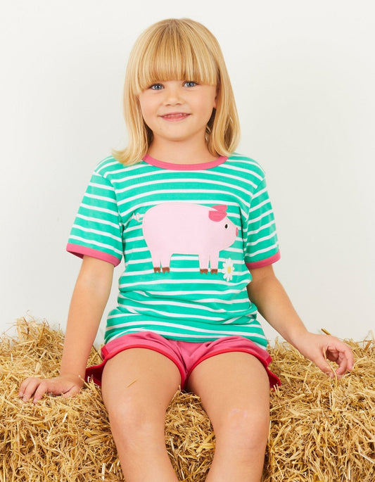 Organic Pig Applique T-Shirt - Toby Tiger UK Retail