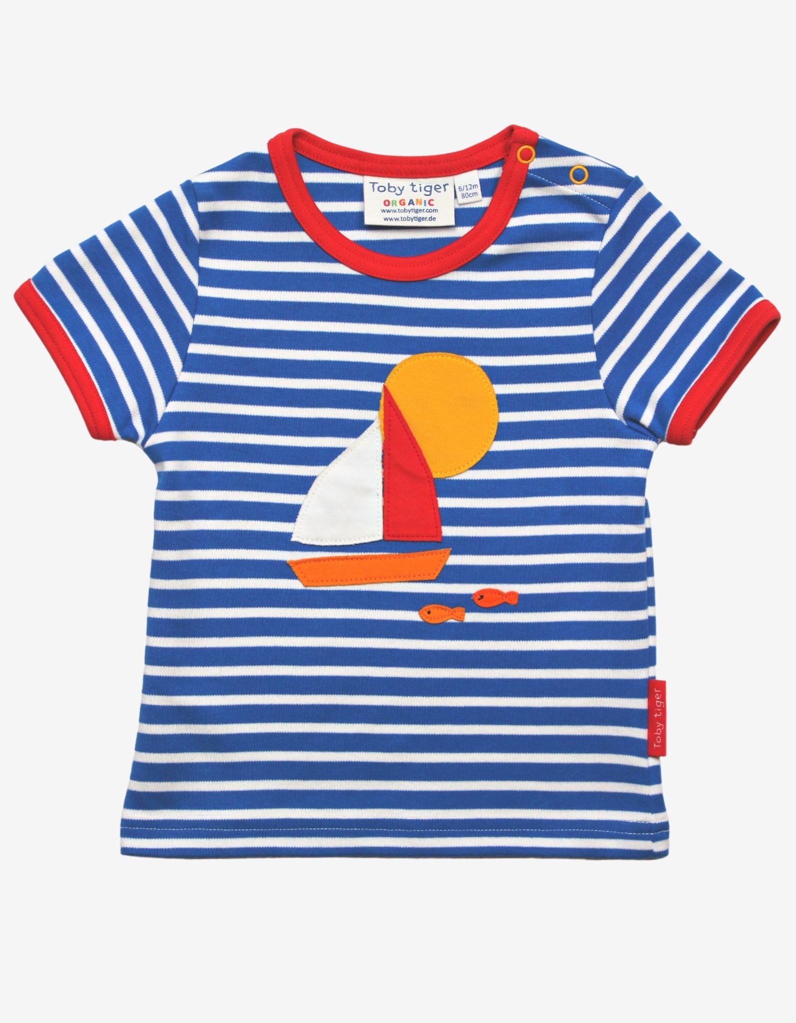 Organic Sailboat Applique T-Shirt - Toby Tiger UK Retail