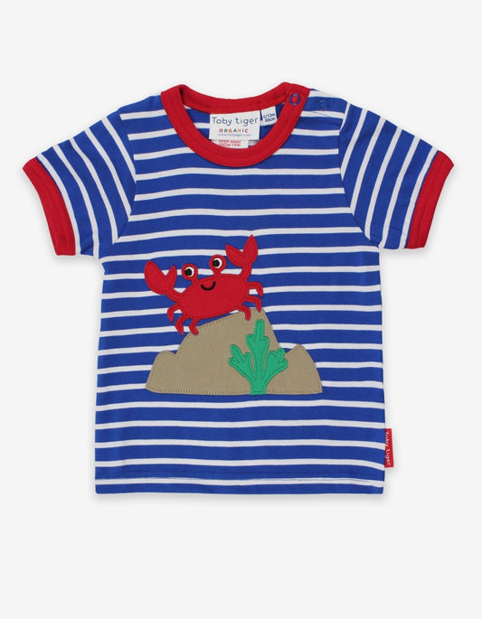 Organic Crab Applique T-Shirt - Toby Tiger UK Retail