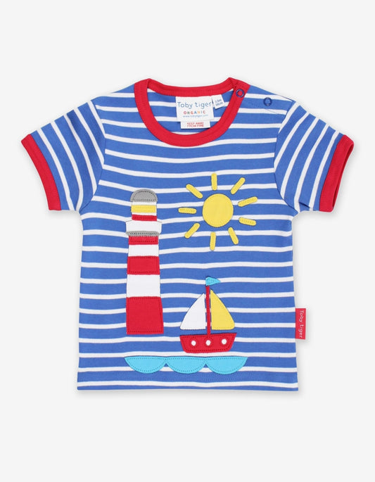 Organic Seaside Applique T-Shirt - Toby Tiger UK Retail