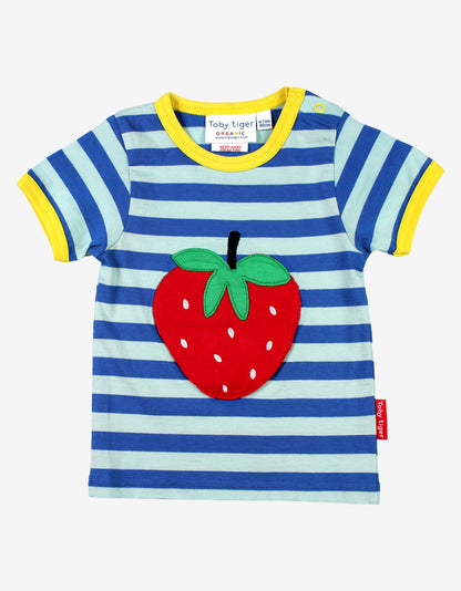 Organic Strawberry Applique T-Shirt - Toby Tiger UK Retail