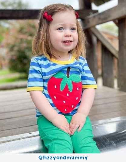 Organic Strawberry Applique T-Shirt - Toby Tiger UK Retail