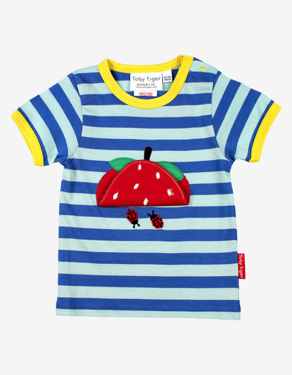 Organic Strawberry Applique T-Shirt - Toby Tiger UK Retail