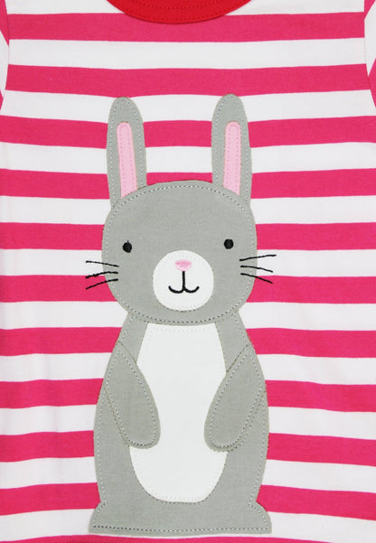 Organic Bunny Applique Short Sleeved T-Shirt - Toby Tiger