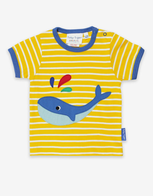 Organic Whale Applique T-Shirt - Toby Tiger UK Retail