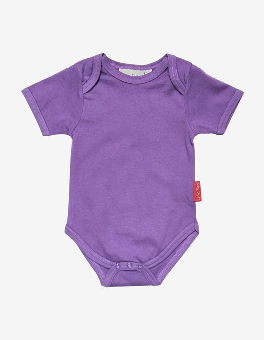 Organic Purple Basic Short - Sleeved Baby Body - Toby Tiger UK Retail