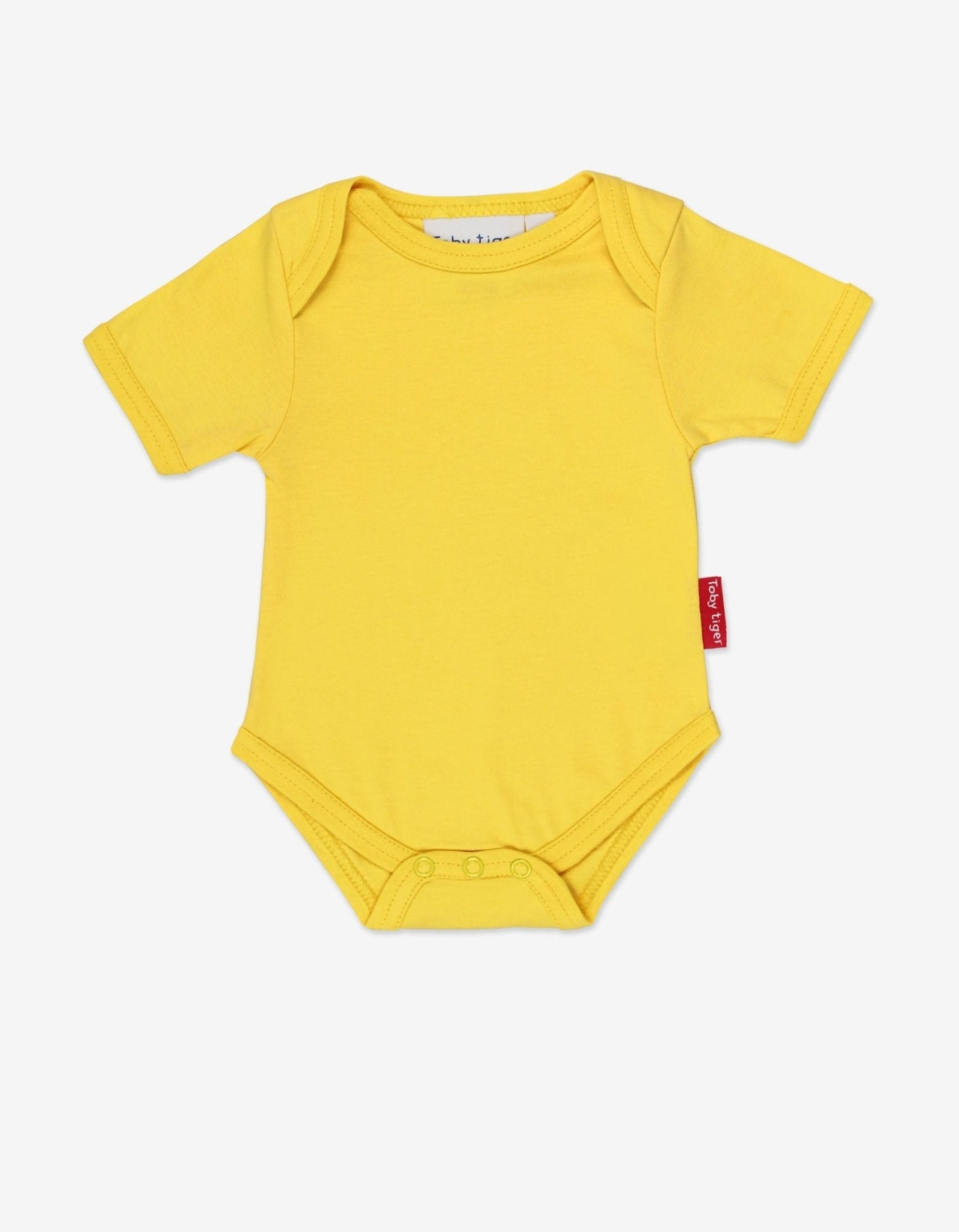 Organic Yellow Basic Short - Sleeved Baby Body - Toby Tiger UK Retail