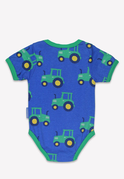 Organic Hillside Tractor Print Baby Body - Toby Tiger