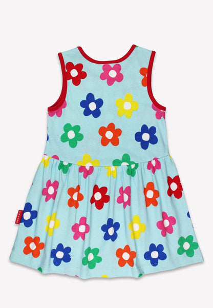 Organic Rainbow Bloom Print Summer Dress - Toby Tiger