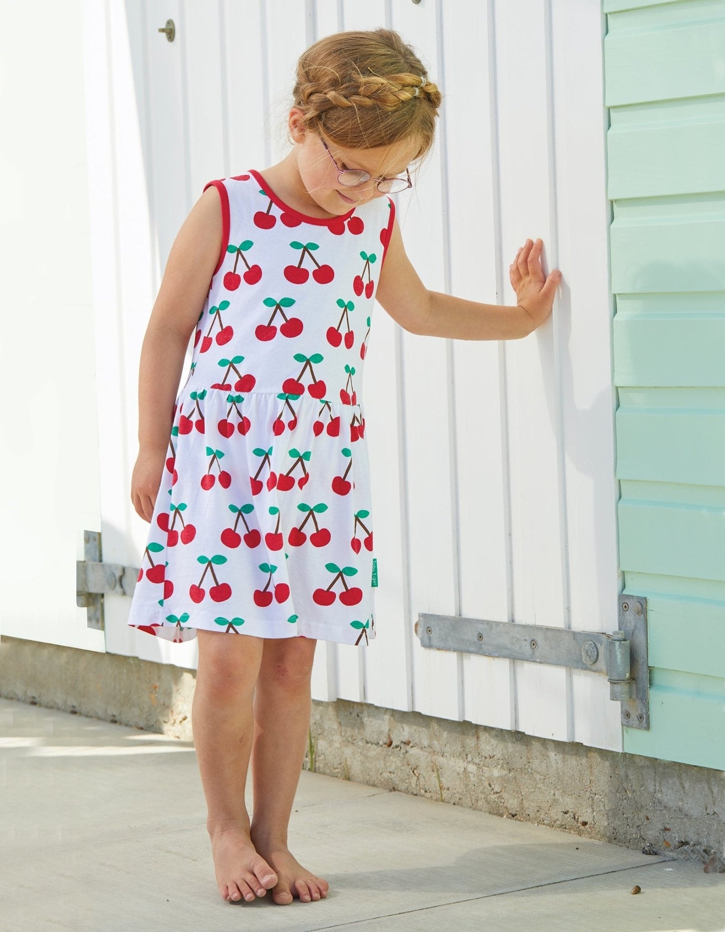 Organic Cherry Print Summer Dress - Toby Tiger UK Retail