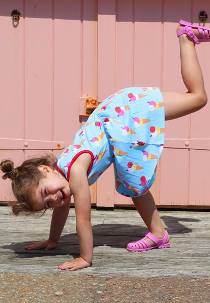 Organic Ice Cream Cones Print Summer Dress - Toby Tiger