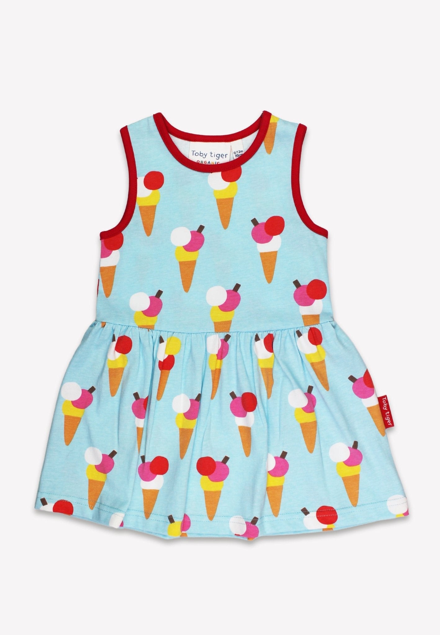 Organic Ice Cream Cones Print Summer Dress - Toby Tiger