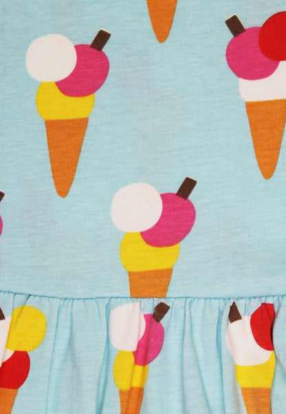 Organic Ice Cream Cones Print Summer Dress - Toby Tiger