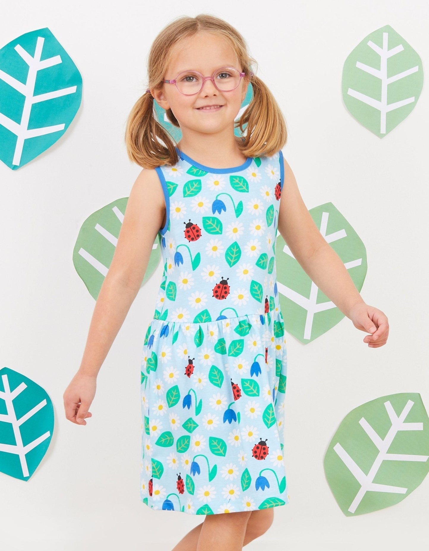 Organic English Garden Print Summer Dress - Toby Tiger UK Retail