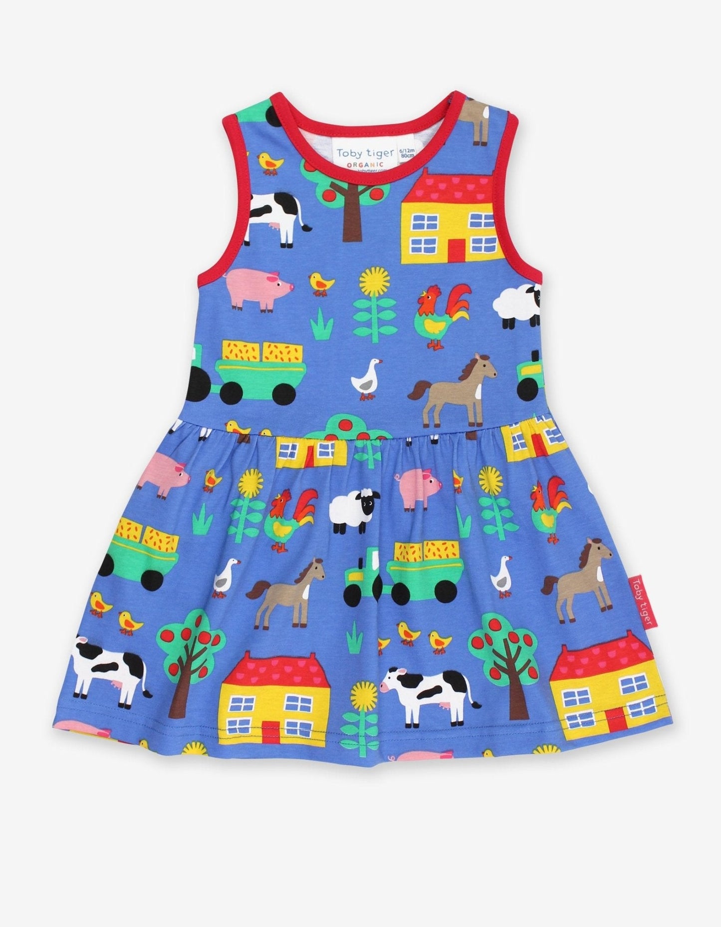 Organic Farm Print Summer Dress - Toby Tiger UK Retail