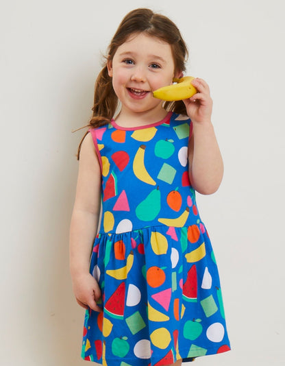 Organic Fruit Print Summer Dress - Toby Tiger UK Retail