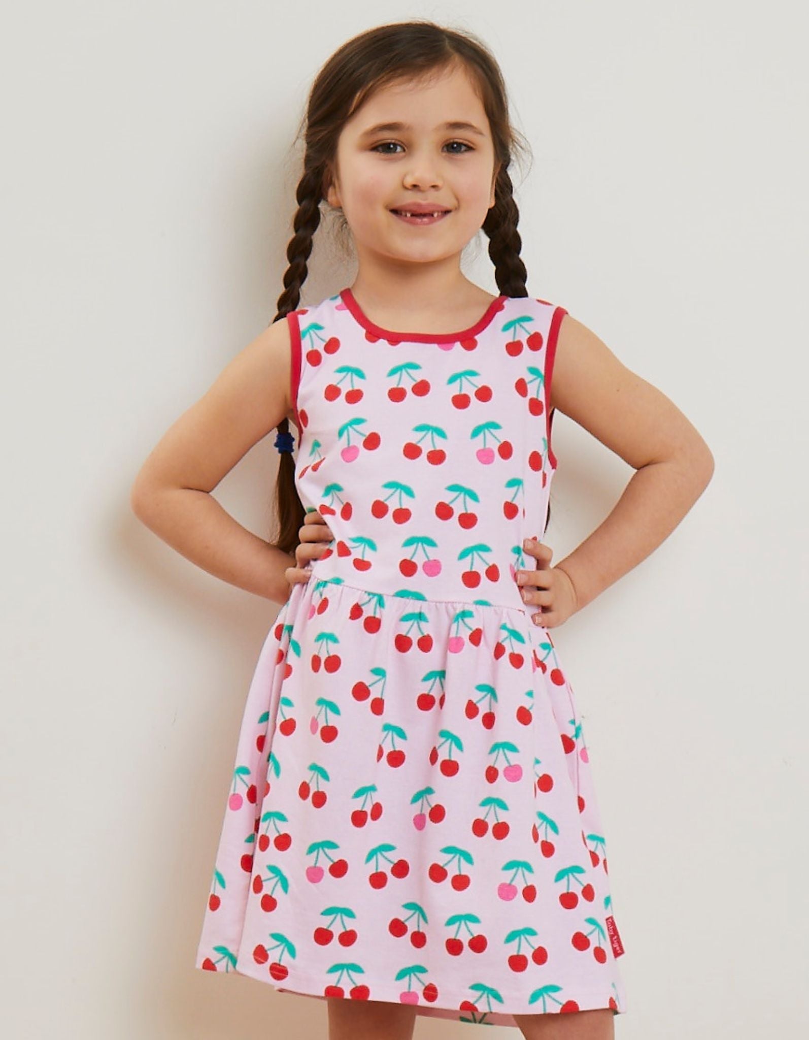 Organic Cherry Print Summer Dress - Toby Tiger UK Retail