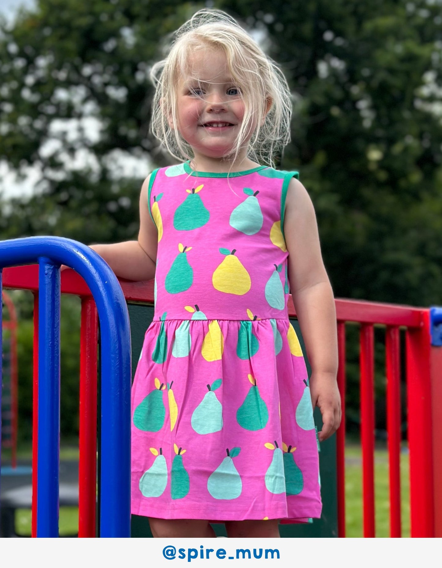 Organic Pear Print Summer Dress - Toby Tiger UK Retail