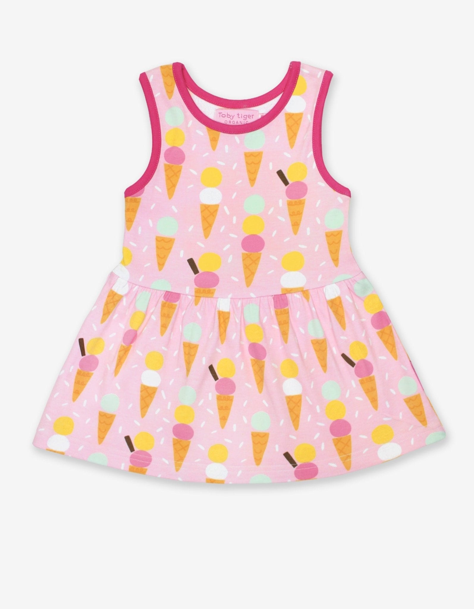 Organic Ice Cream Print Summer Dress - Toby Tiger UK Retail