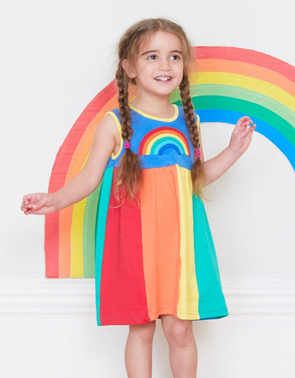 Organic Multi Stripe Pinafore Dress - Toby Tiger UK Retail