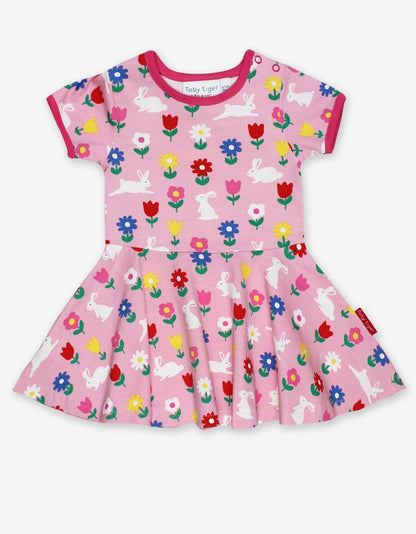 Organic Bunny Print Skater Dress - Toby Tiger UK Retail