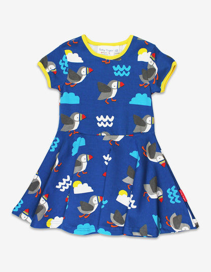 Organic Puffin Print Skater Dress - Toby Tiger UK Retail