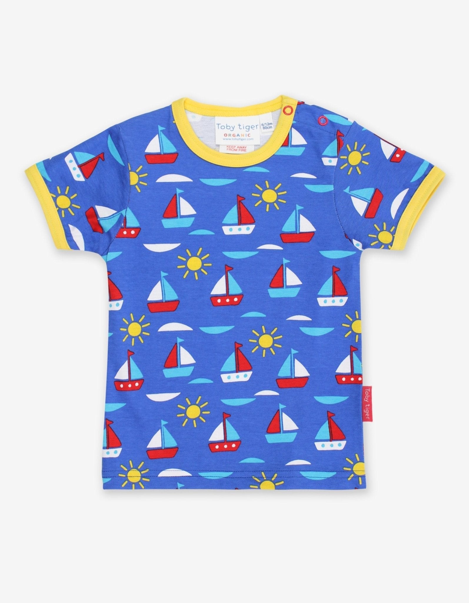 Organic Boat Print T-Shirt - Toby Tiger UK Retail