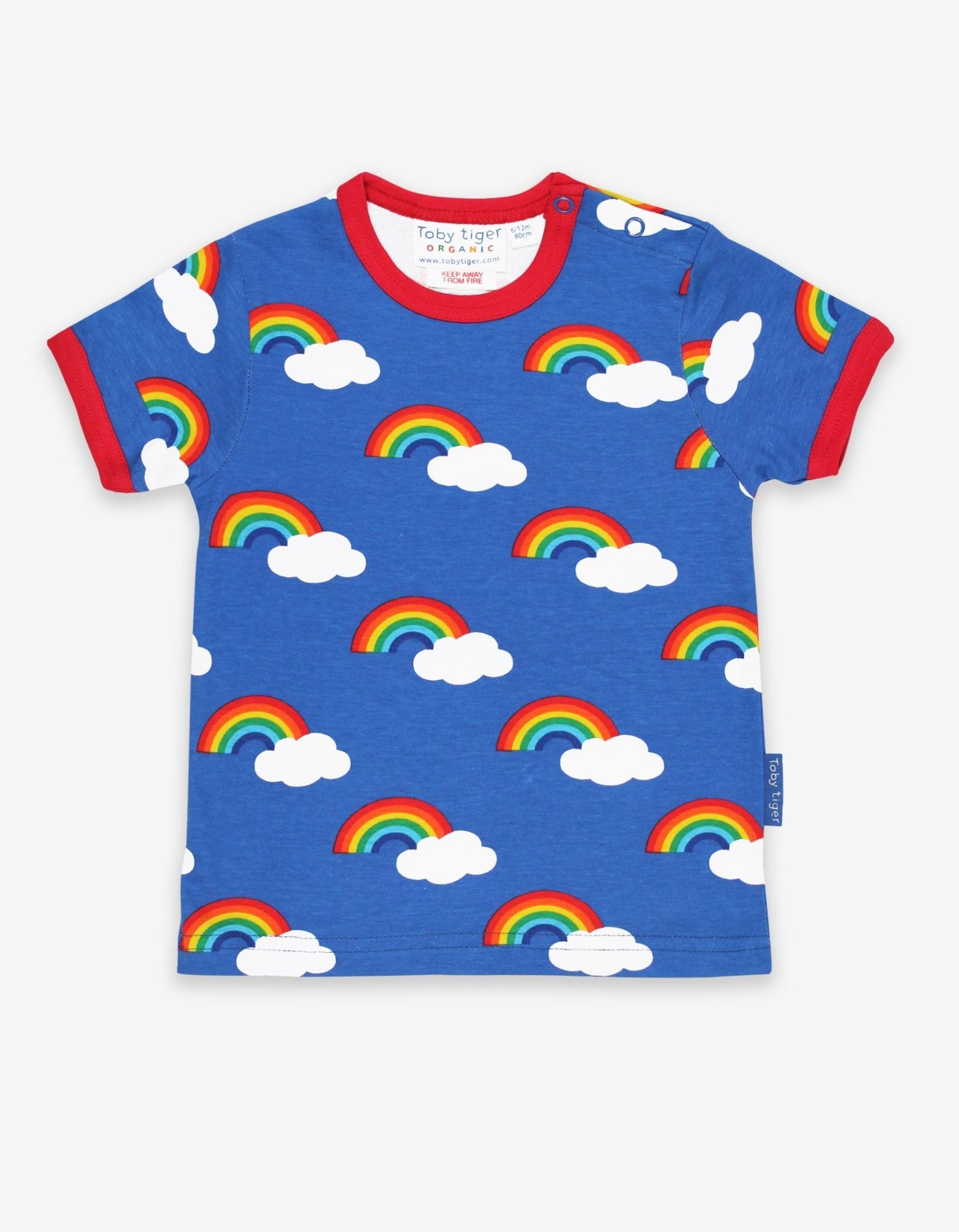 Organic Multi Rainbow Print Short - Sleeved T-Shirt - Toby Tiger UK Retail