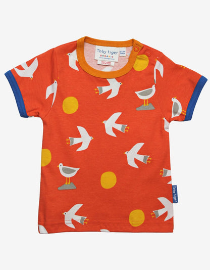 Organic Seagull Print T-Shirt - Toby Tiger UK Retail