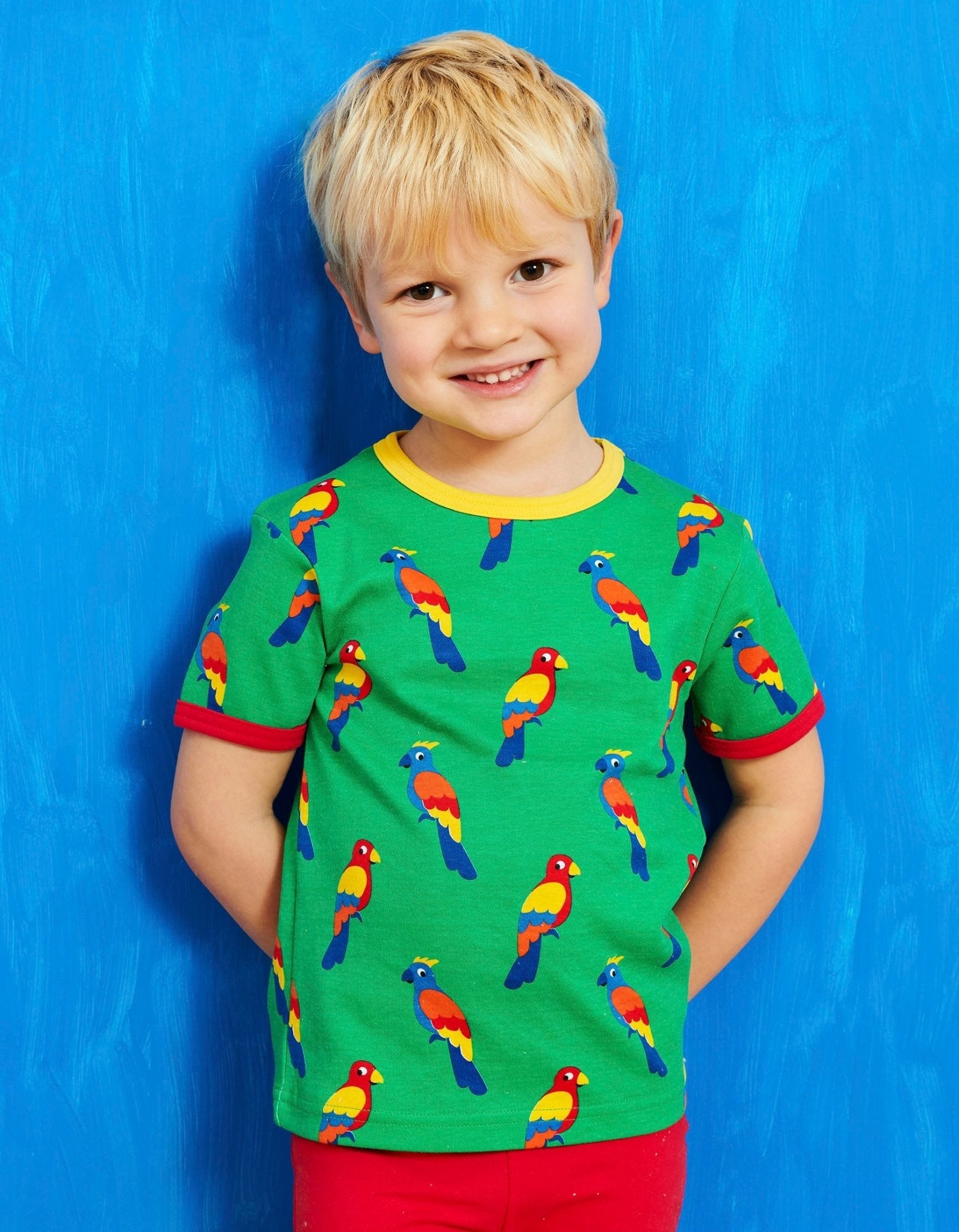 Organic Parrot Print T-Shirt - Toby Tiger UK Retail