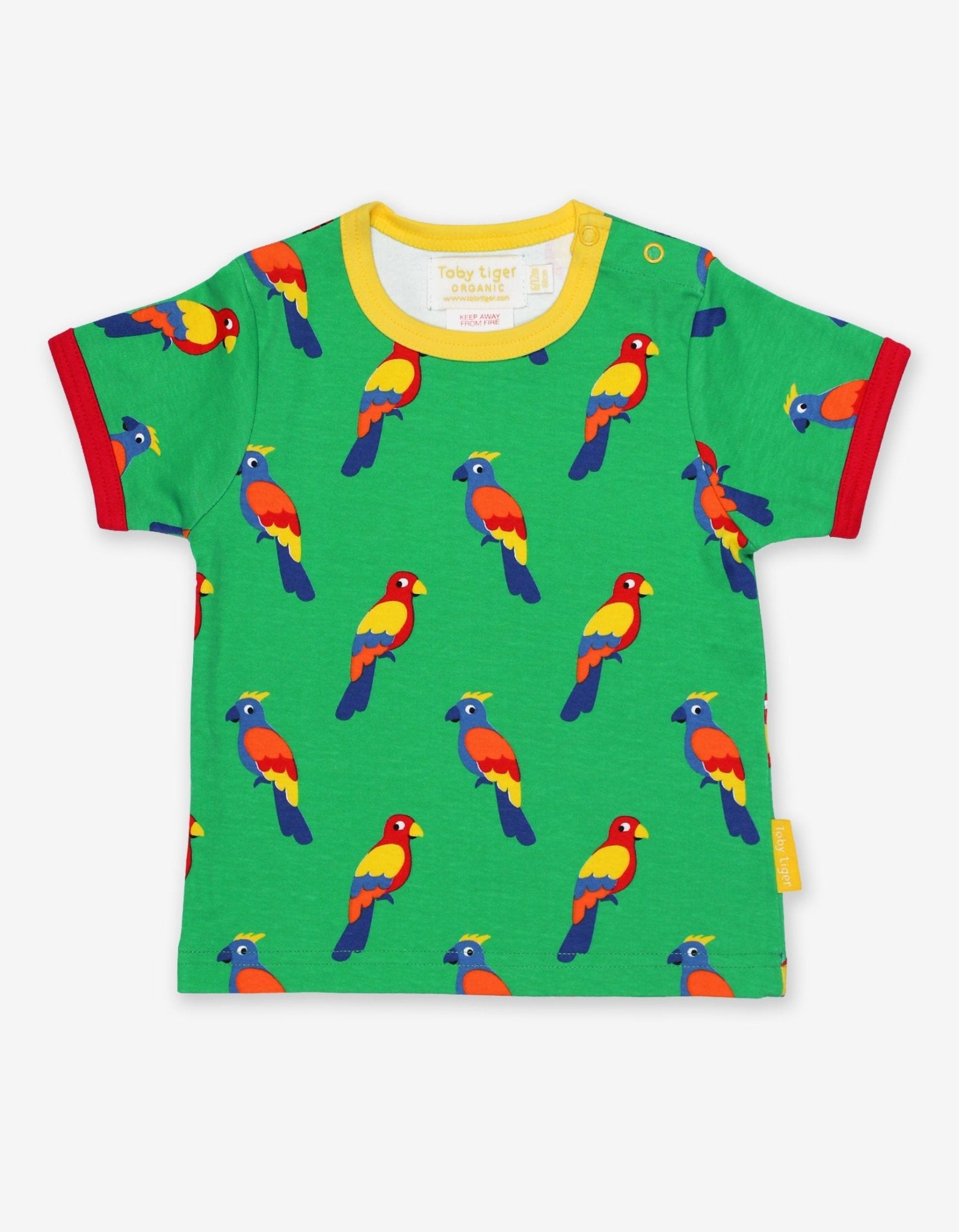 Organic Parrot Print T-Shirt - Toby Tiger UK Retail