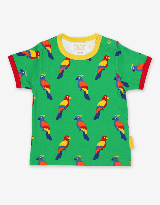 Organic Parrot Print T-Shirt - Toby Tiger UK Retail