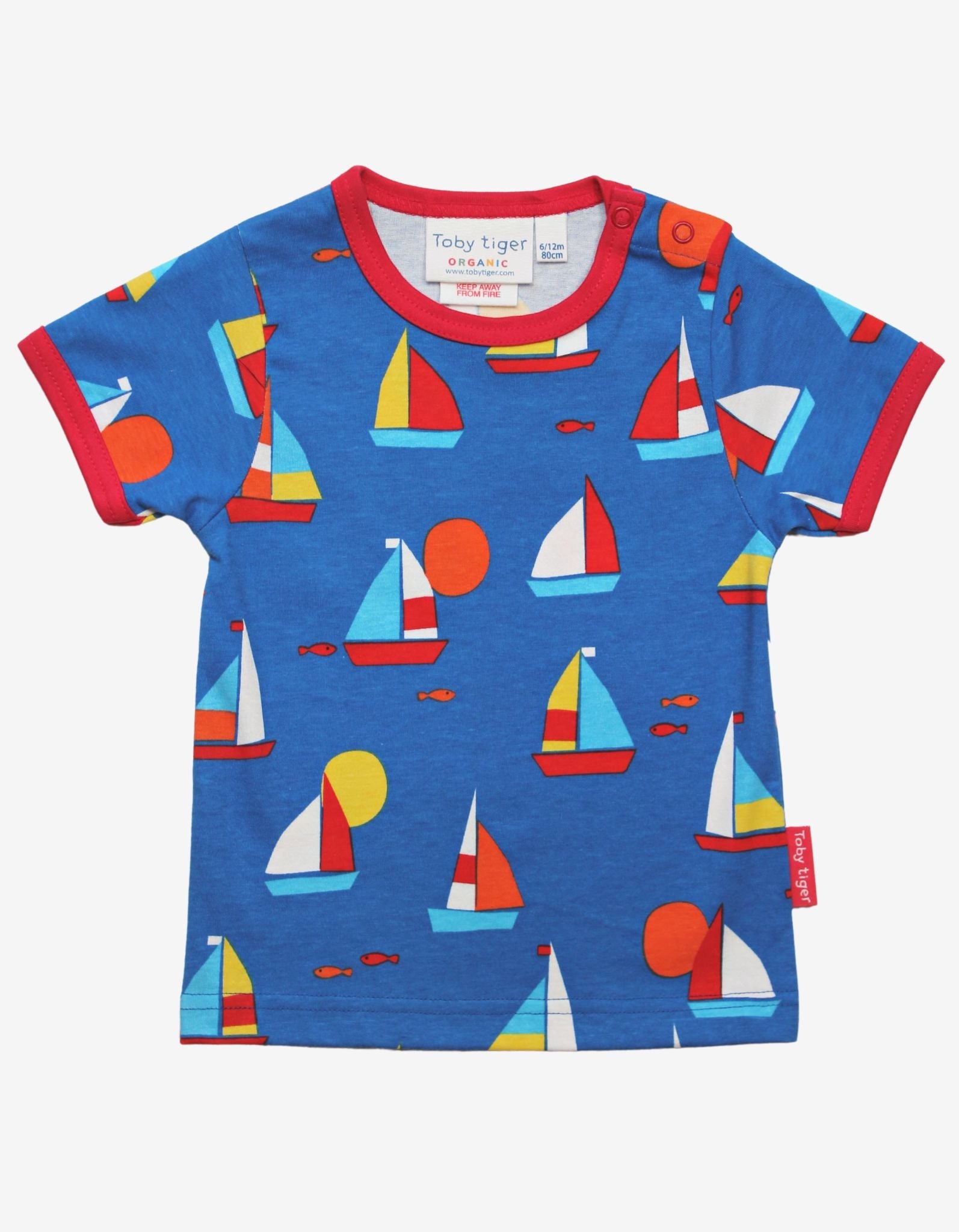 Organic Sailboat Print T-Shirt - Toby Tiger UK Retail