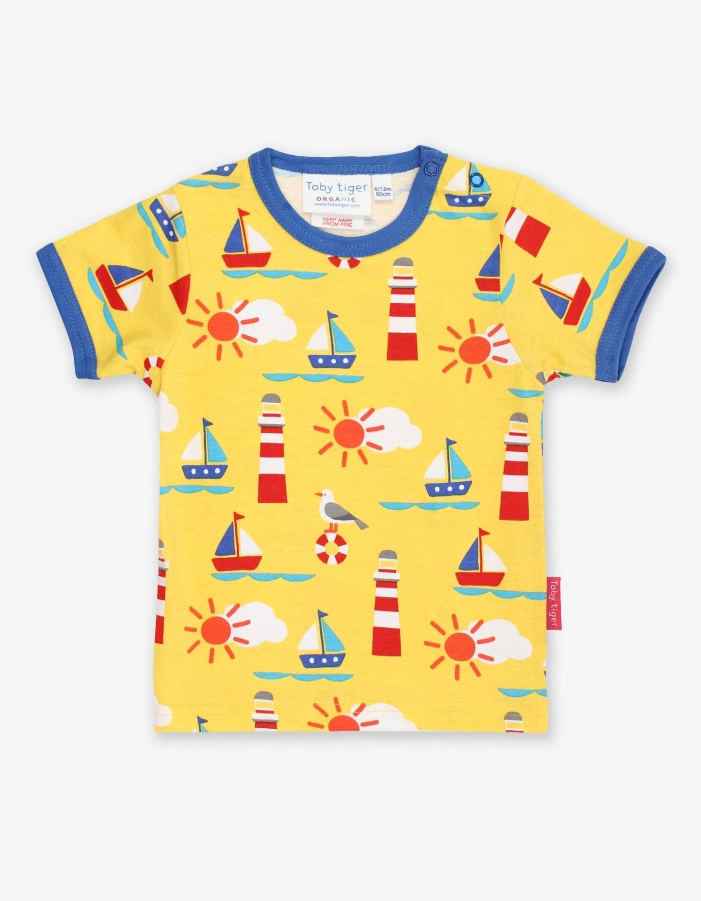 Organic Seaside Print T-Shirt - Toby Tiger UK Retail