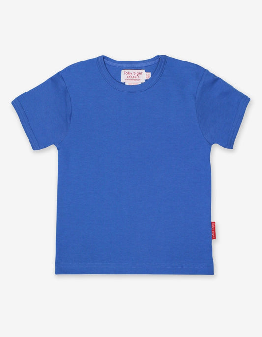 Organic Blue Basic Short - Sleeved T-Shirt - Toby Tiger UK Retail