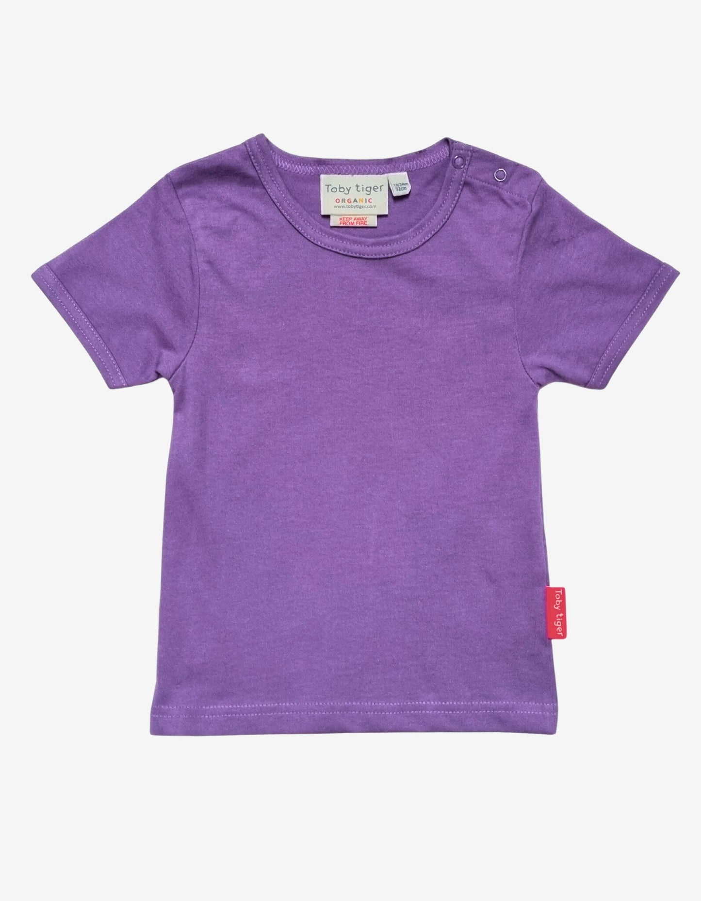 Organic Purple Basic Short - Sleeved T-Shirt - Toby Tiger UK Retail