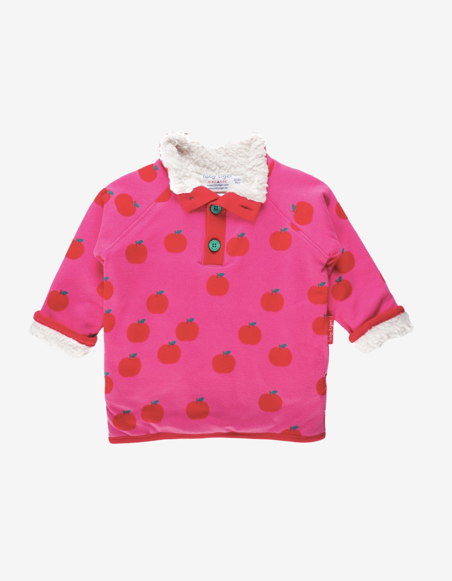 Organic Apple Print Fleece Sweatshirt - Toby Tiger UK Retail