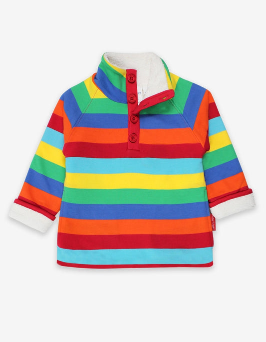 Organic Multi Stripe Cosy Fleece Sweatshirt - Toby Tiger UK Retail