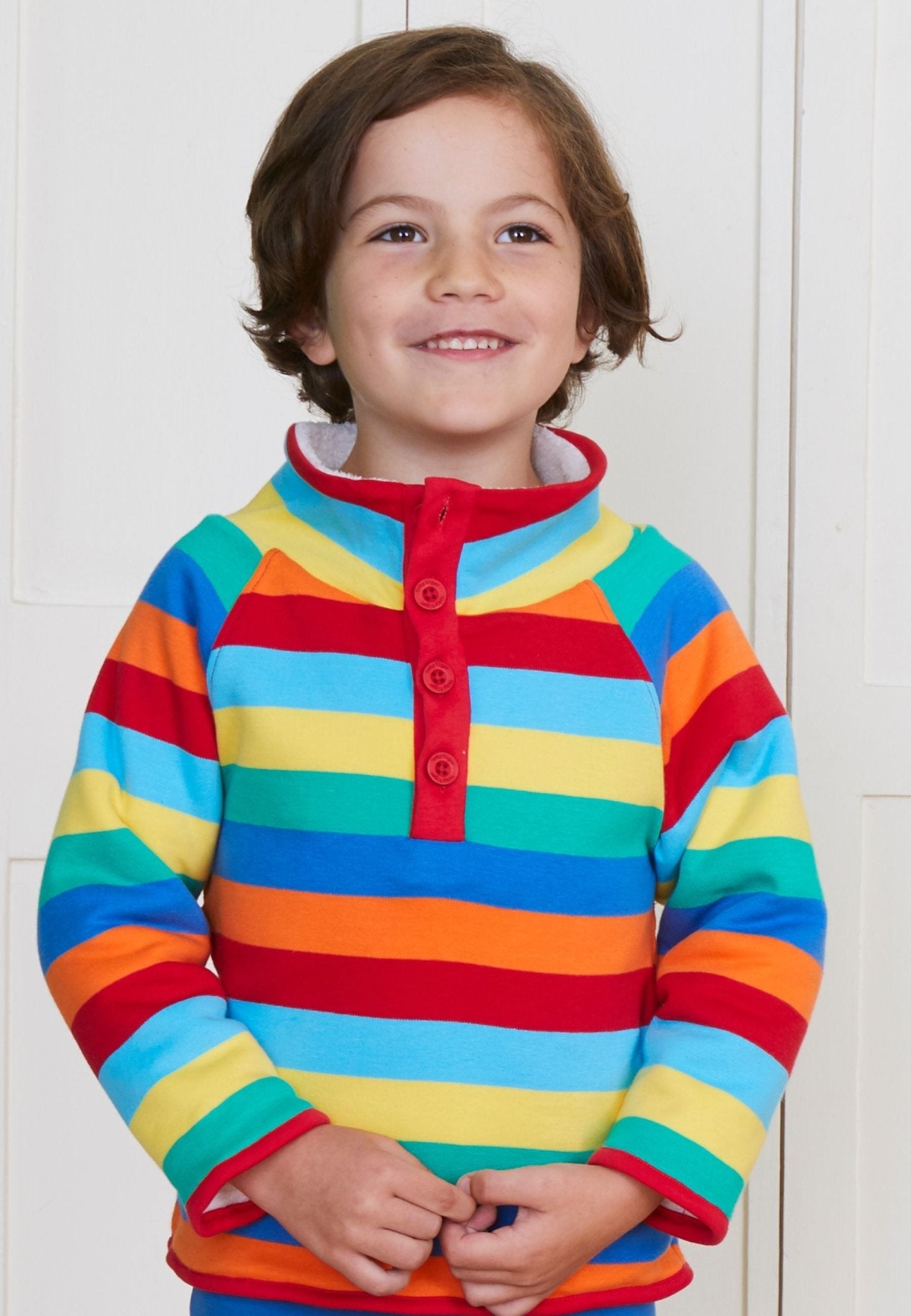 Organic Multi Stripe Cosy Fleece Sweatshirt - Toby Tiger