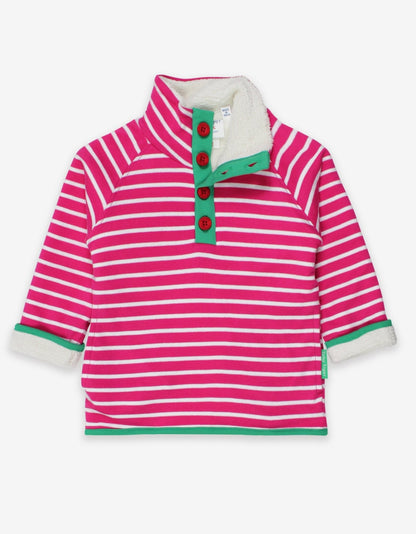 Organic Pink Breton Cosy Fleece Sweatshirt - Toby Tiger UK Retail