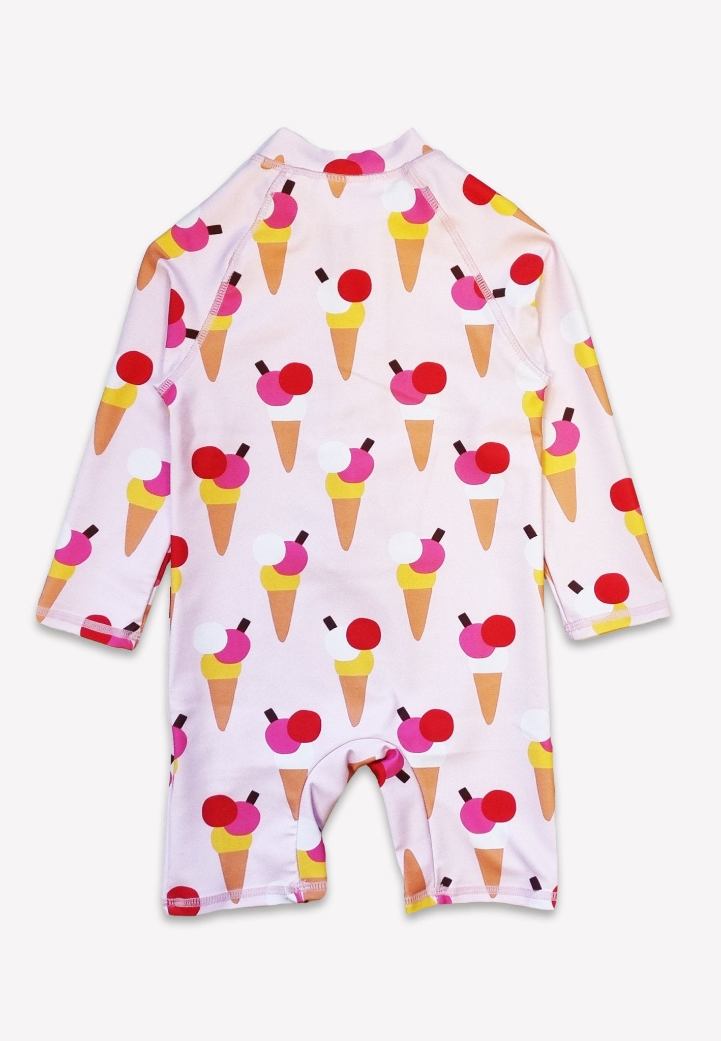 Ice Cream Cones Print Long - Sleeved Baby Swimsuit - Toby Tiger