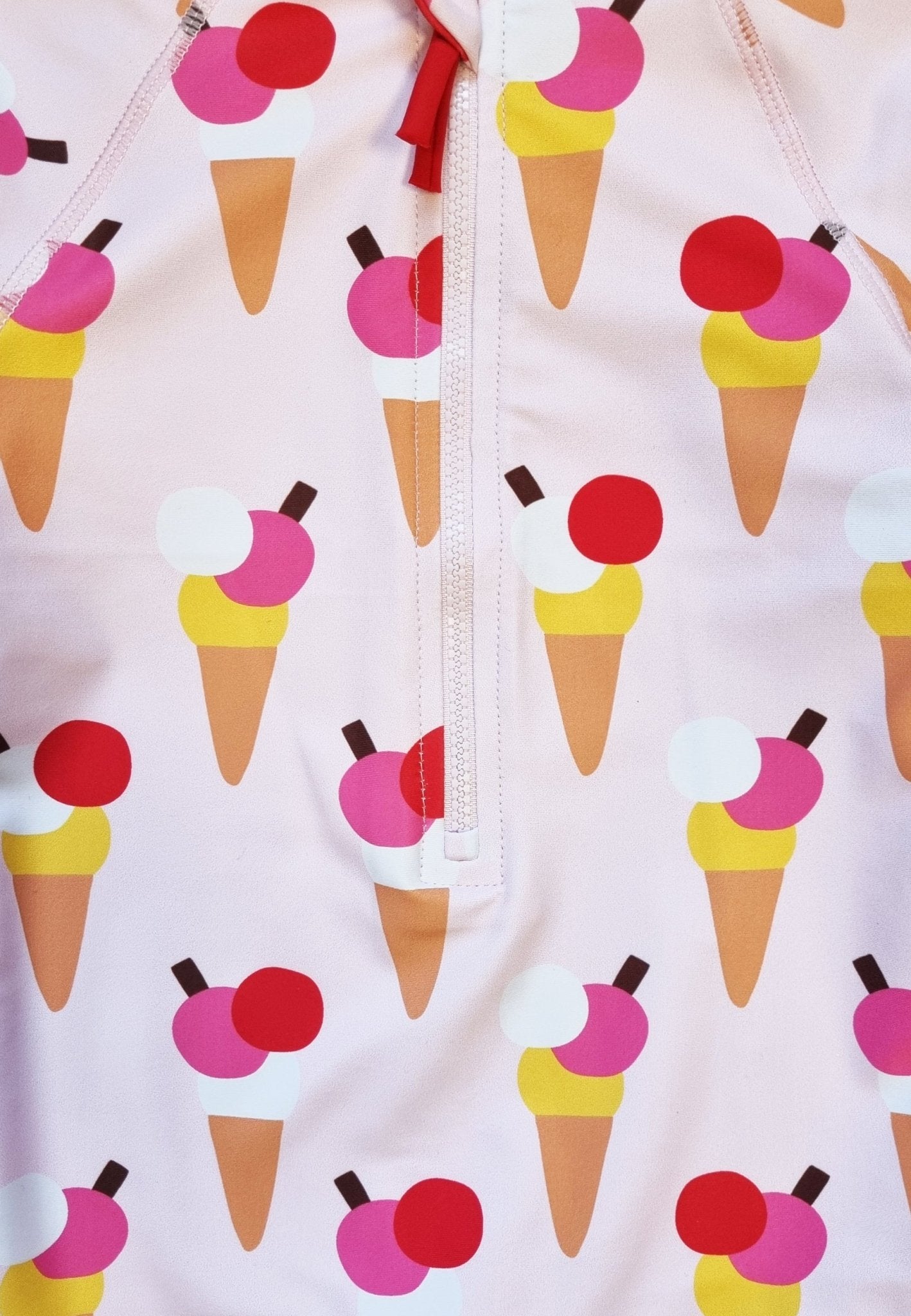 Ice Cream Cones Print Long - Sleeved Baby Swimsuit - Toby Tiger