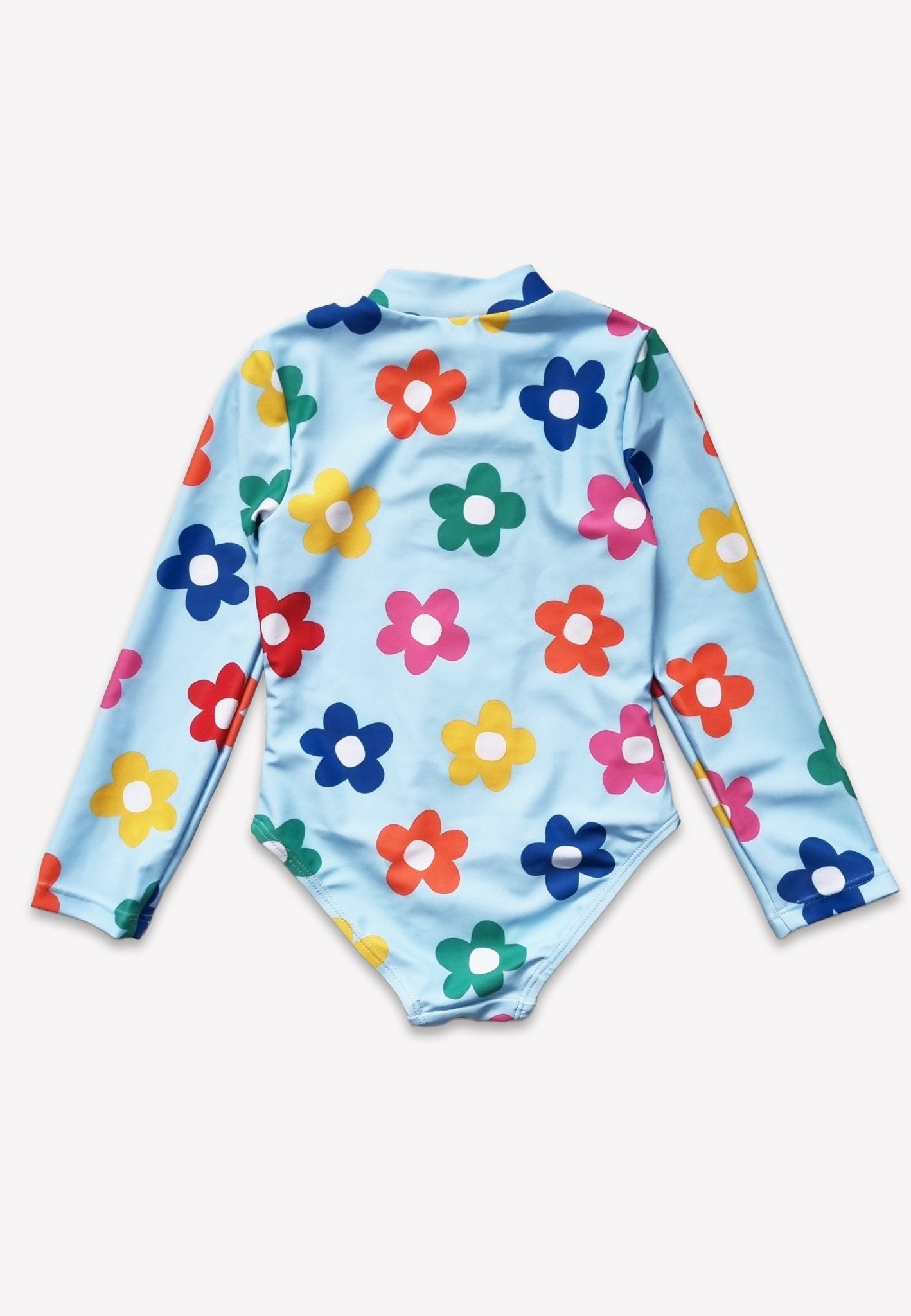 Rainbow Bloom Print Long - Sleeved Kids' Swimsuit - Toby Tiger