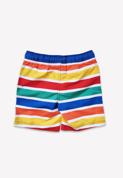 Happy Stripe Print Kids' Swim Shorts - Toby Tiger