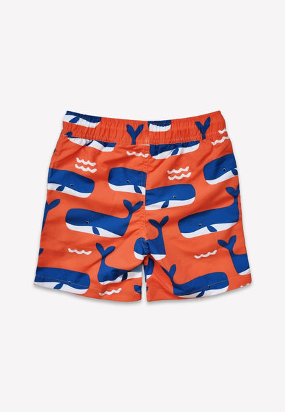 Whale Waves Print Kids' Swim Shorts - Toby Tiger