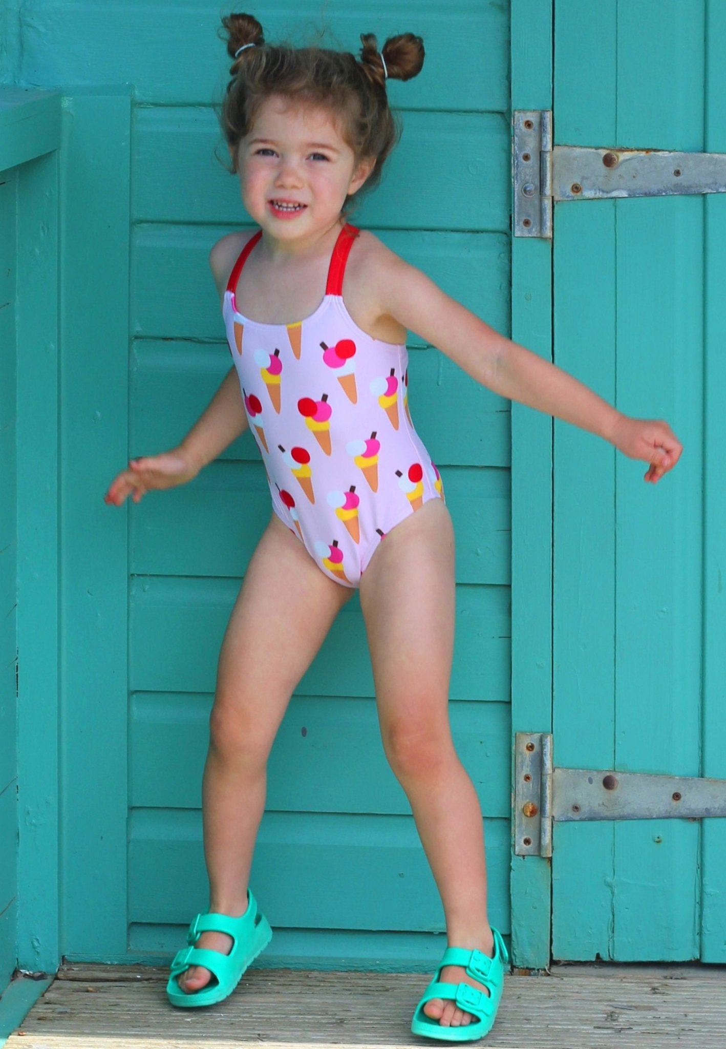 Ice Cream Cones Print Kids' Swimsuit - Toby Tiger