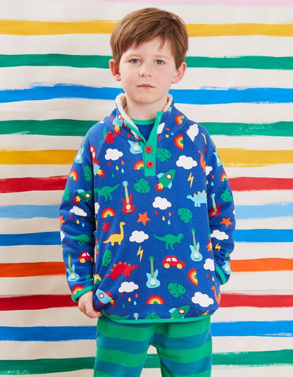 Organic Playtime Mix - Up Print Cosy Fleece Sweatshirt - Toby Tiger UK Retail