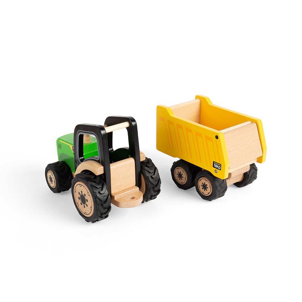 Country Tractor & Trailer - Wooden Farm Toy - Toby Tiger